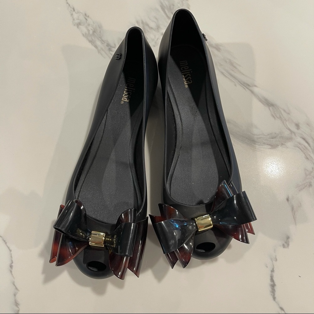 Melissa Black Tortoise Flat